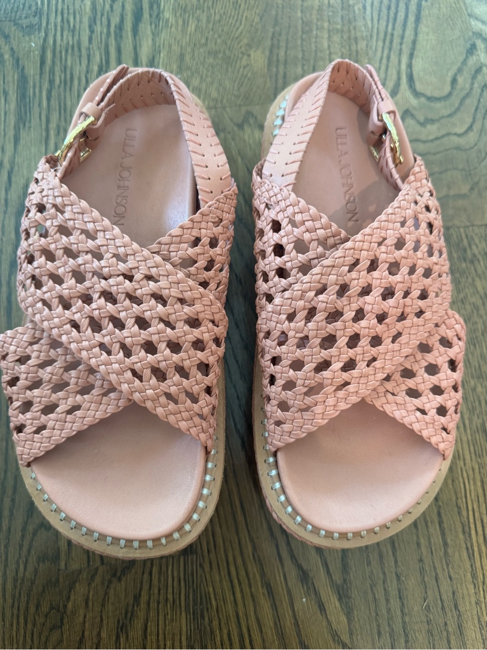 Ulla Johnson Braided Coral Pink Platform Sandals